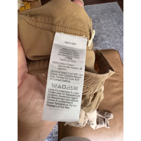 Madewell Signature Poplin Side Button 100% cotton tan Midi Skirt Size Small - Picture 8 of 9